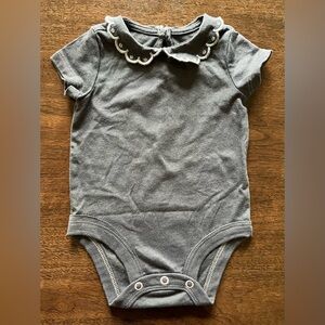 OshKosh B'gosh Charcoal Bodysuit with Scalloped Collar
